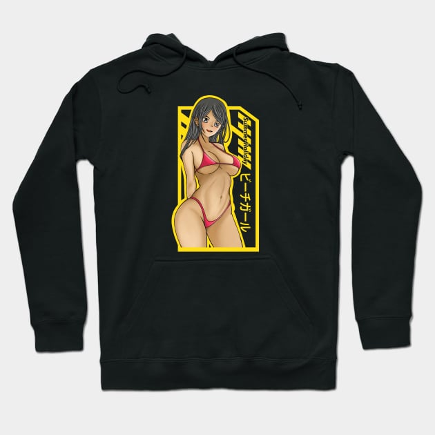 Beach Girl Design Hoodie by DMD Art Studio